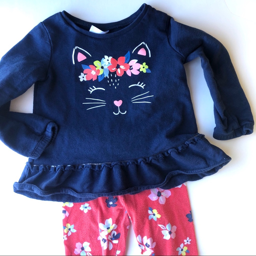 Carter's Cat Long Sleeve Legging Outfit